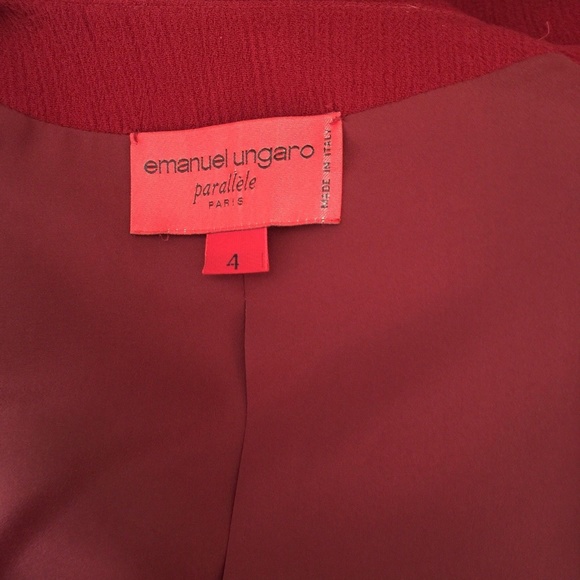 EMANUEL UNGARO PARALLELE Evening Jacket Red Crepe - Picture 8 of 8